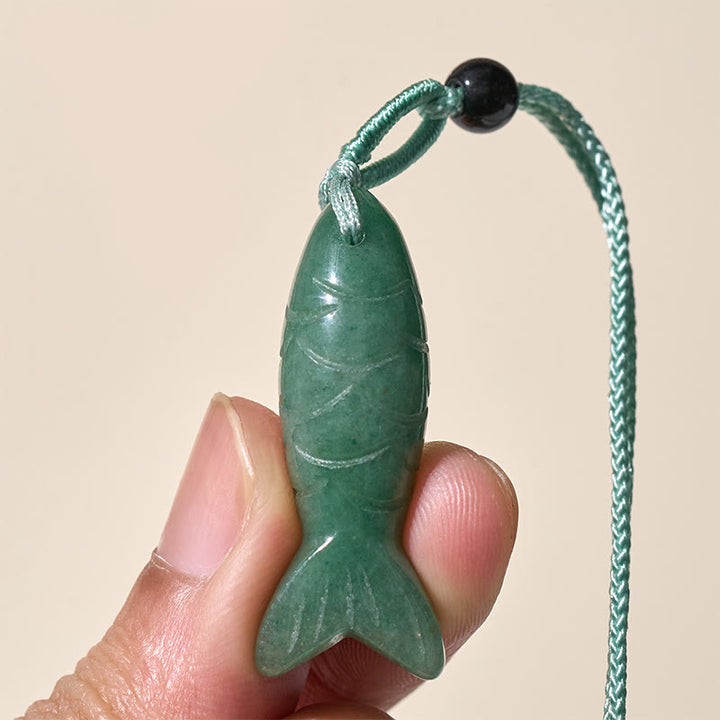 Collar con colgante de Buddha Stones tallada con pez koi, cristal rosa, ágata india, amatista, calidez y prosperidad. - image 45