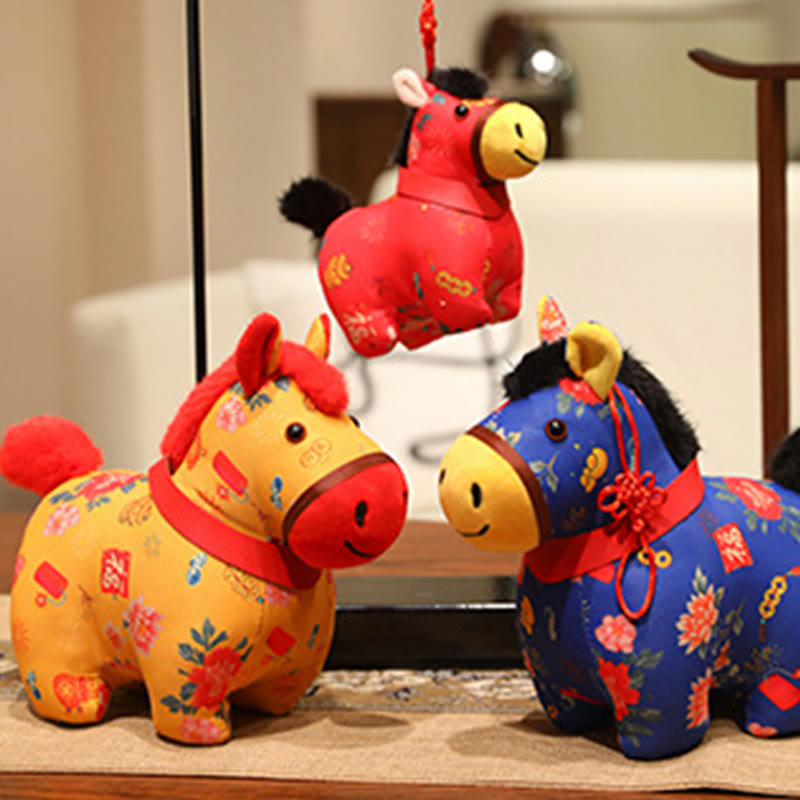 Buddha Stones, Año del Caballo, hilo rojo, decoración colgante con nudo chino - image 0