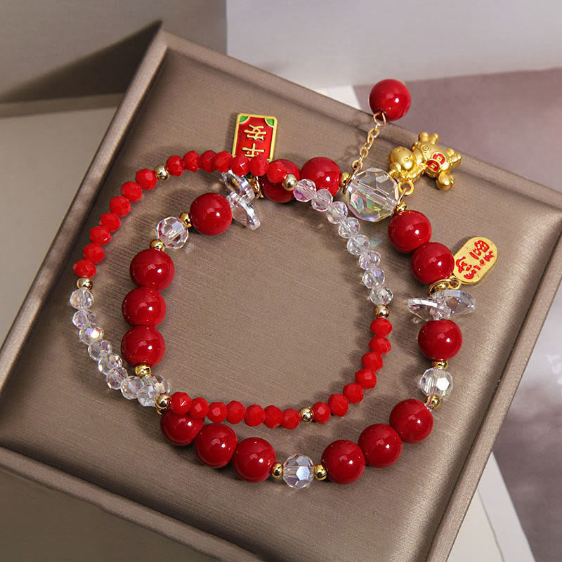 Pulsera de la prosperidad con lingotes del Año del Caballo y Buddha Stones - image 1