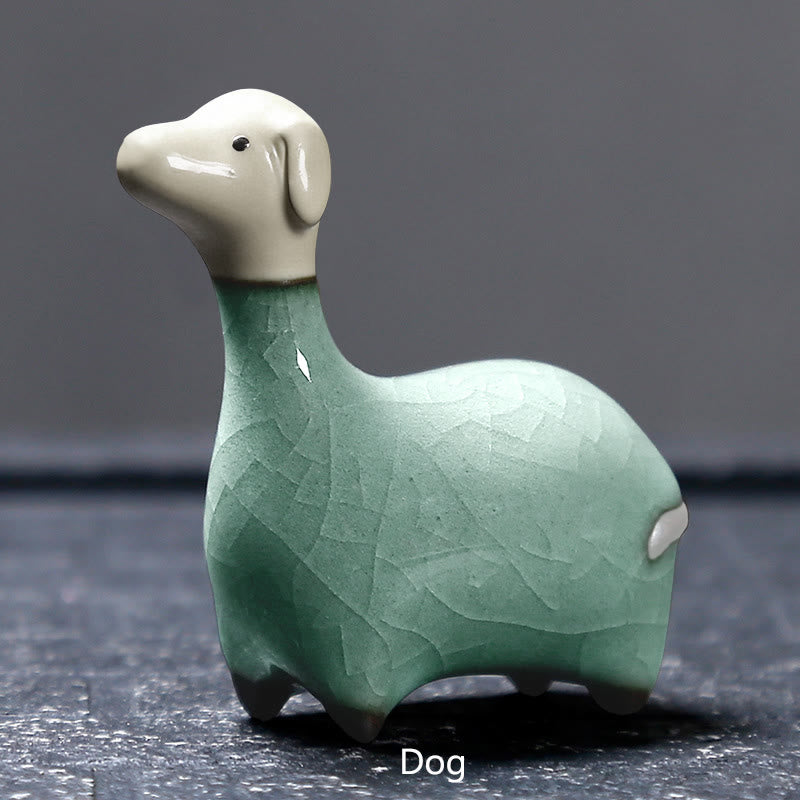 Buddha Stones con diseño del zodíaco chino, cerámica, té, mascota, decoración del hogar - Perro caqui 6,7*6,9 cm - image 15