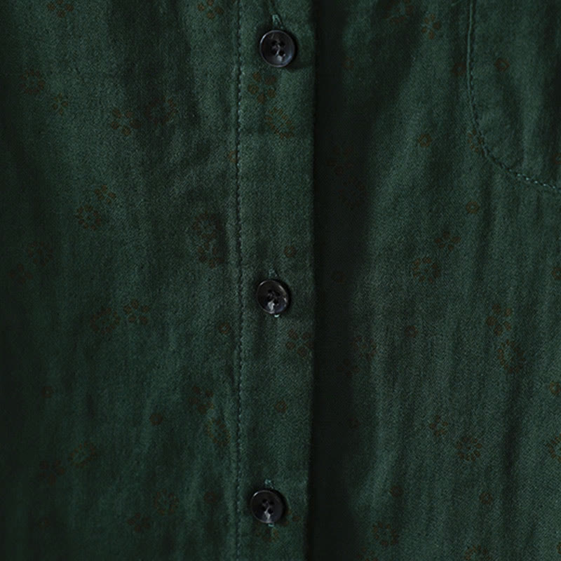 Camisa de algodón de manga larga para mujer con estampado floral pequeño de Buddha Stones otoñales. - image 20