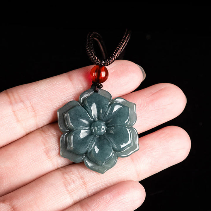 Buddha Stones Colgantes de jade con flor de durazno para la prosperidad - image 3