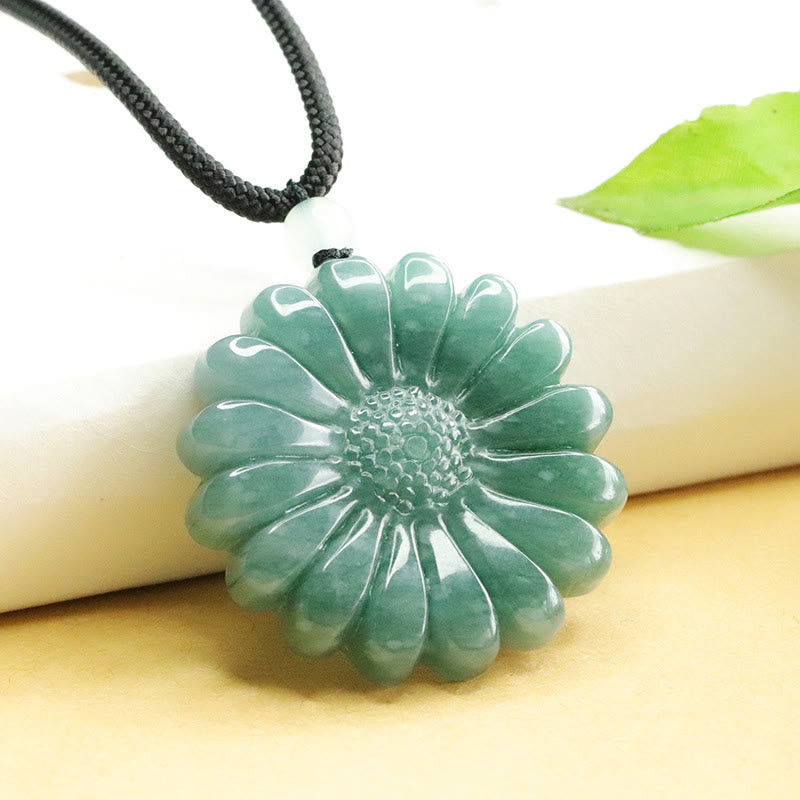 Buddha Stones Colgante de jade y girasol con forma de collar de abundancia - image 1
