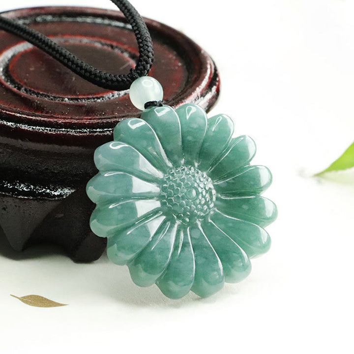 Buddha Stones Colgante de jade y girasol con forma de collar de abundancia - image 6