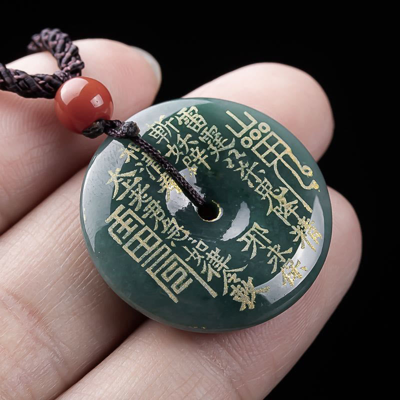 Buddha Stones Colgante de jade con hebilla de la suerte y fantasmas de la montaña que gastan dinero - image 4