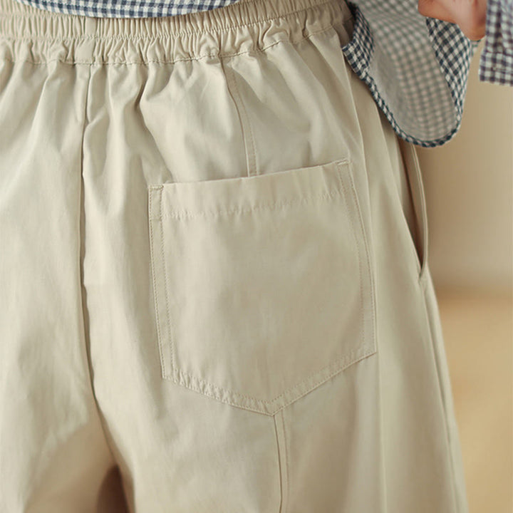 Pantalones harem para mujer hasta el tobillo con diseño de líneas sencillas y Buddha Stones, con bolsillos. - image 4