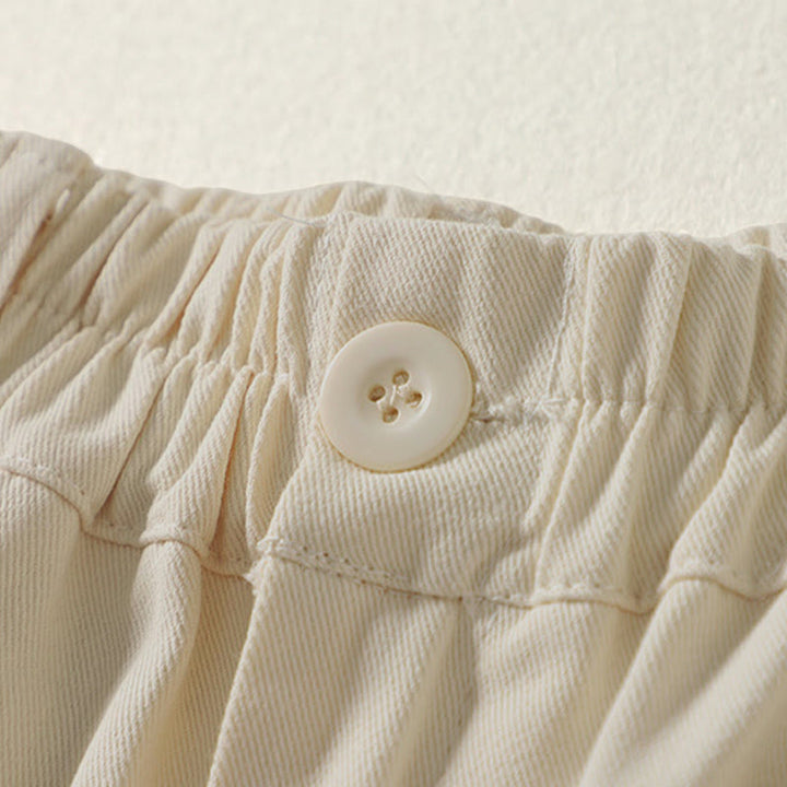 Buddha Stones Pantalones harén de algodón para mujer, hasta el tobillo, con diseño de botones y cremallera, con bolsillos y líneas sencillas de otoño - image 2