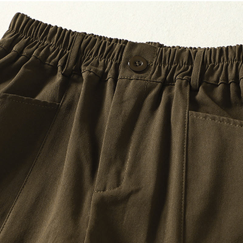 Buddha Stones Pantalones harén de algodón para mujer, hasta el tobillo, con diseño de botones y cremallera, con bolsillos y líneas sencillas de otoño - image 7