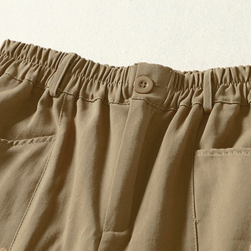 Buddha Stones Pantalones harén de algodón para mujer, hasta el tobillo, con diseño de botones y cremallera, con bolsillos y líneas sencillas de otoño - image 12