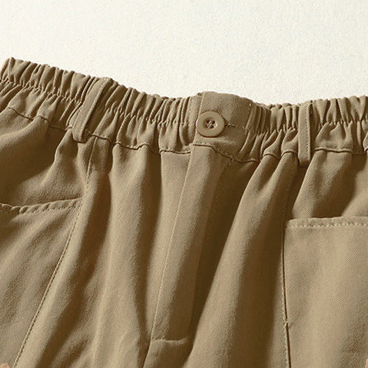 Buddha Stones Pantalones harén de algodón para mujer, hasta el tobillo, con diseño de botones y cremallera, con bolsillos y líneas sencillas de otoño - image 12