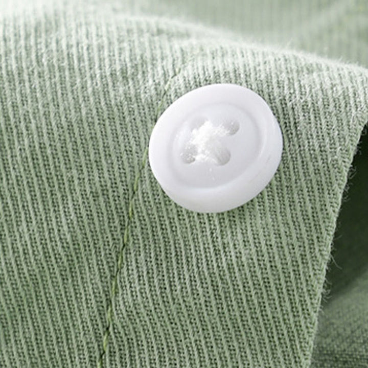 Buddha Stones Camisa de algodón de media manga para hombre, de verano, con botones y dos bolsillos decorativos - image 10