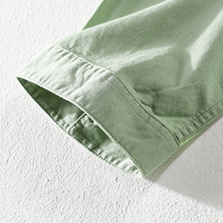 Buddha Stones Camisa de algodón de media manga para hombre, de verano, con botones y dos bolsillos decorativos - image 11