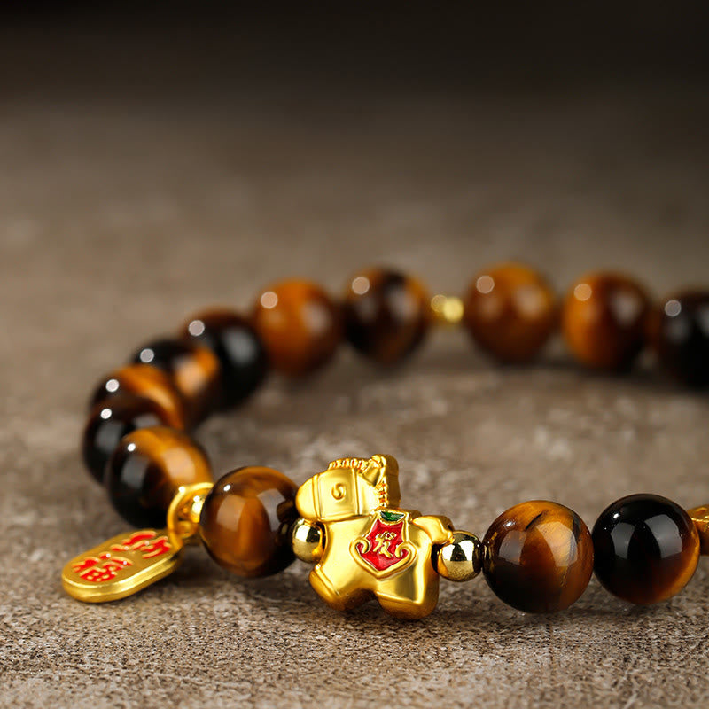 Buddha Stones Pulsera de coraje de ojo de tigre del Año del Caballo - image 11