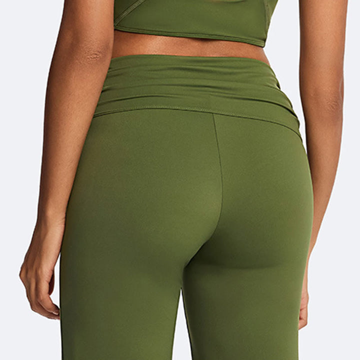 Buddha Stones Top corto liso con cuello halter, espalda descubierta, sin mangas, pantalones de pierna recta para deportes, fitness y yoga. - image 12