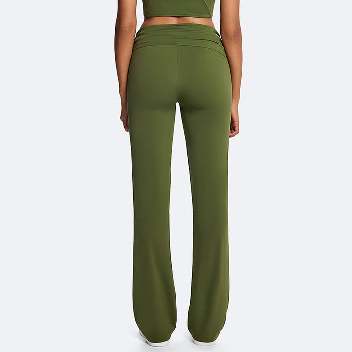 Buddha Stones Top corto liso con cuello halter, espalda descubierta, sin mangas, pantalones de pierna recta para deportes, fitness y yoga. - image 17