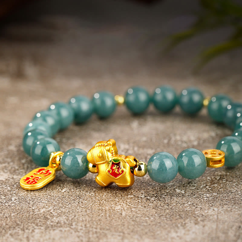 Buddha Stones Pulsera de Jade para la Prosperidad y la Abundancia del Año del Caballo - image 8