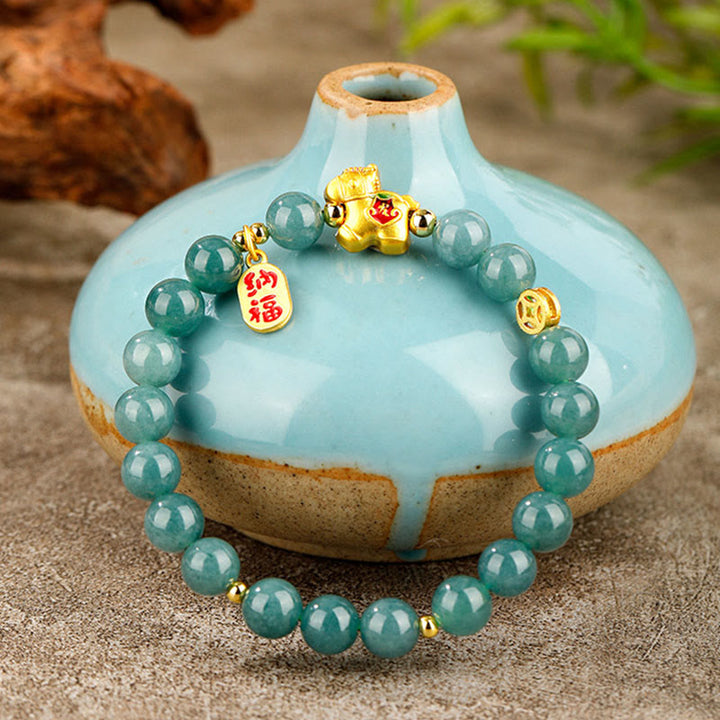 Buddha Stones Pulsera de Jade para la Prosperidad y la Abundancia del Año del Caballo - image 2