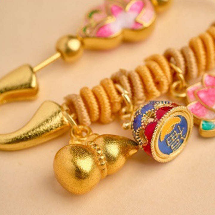 Buddha Stones Broche de la suerte con hebilla de la paz y mango Ruyi del Año del Caballo Fu - image 7