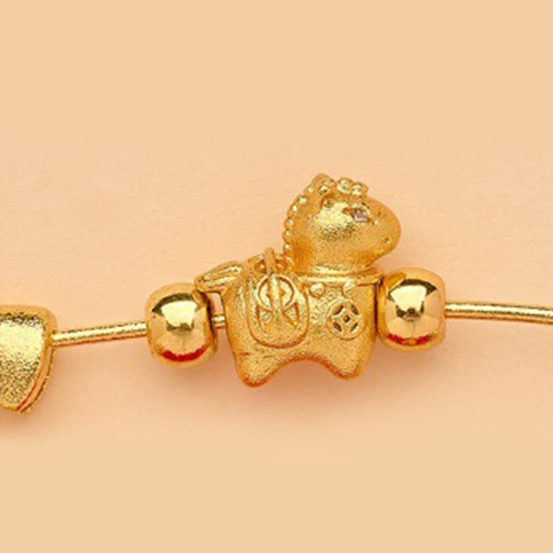 Buddha Stones Broche de la suerte con hebilla de la paz y mango Ruyi del Año del Caballo Fu - image 4