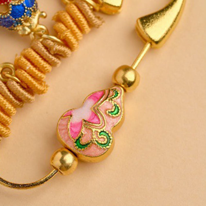 Buddha Stones Broche de la suerte con hebilla de la paz y mango Ruyi del Año del Caballo Fu - image 6