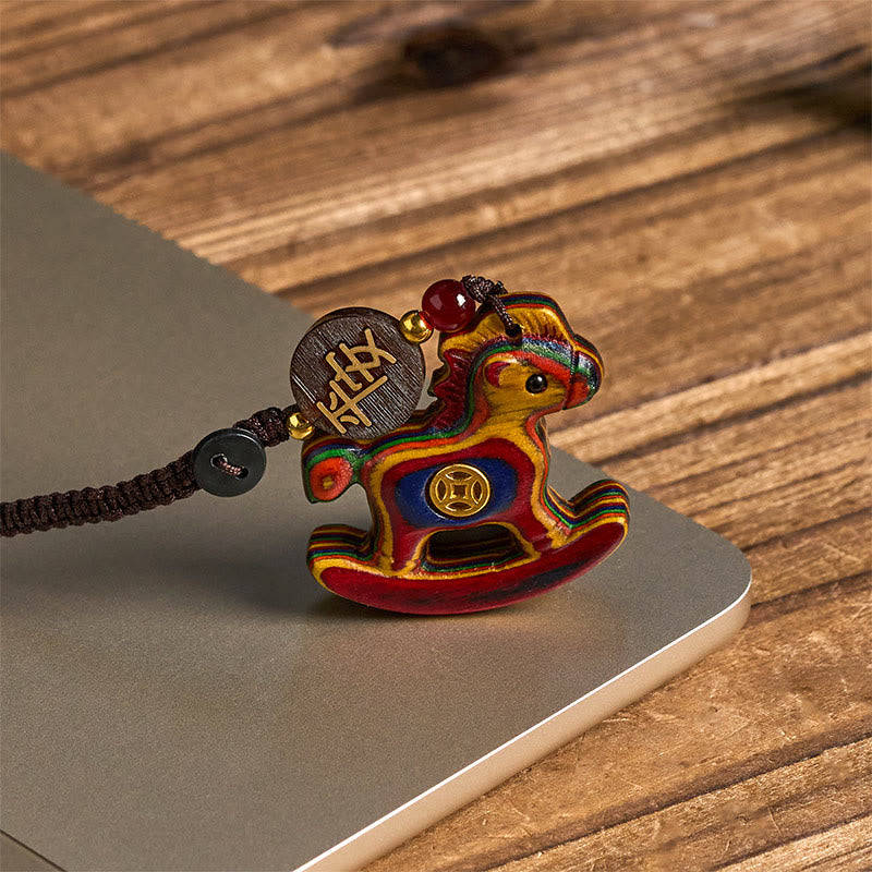 Buddha Stones, año del caballo, arcoíris, eucalipto, hoja pequeña, sándalo rojo, madera de tilo, ébano tallado. - image 2