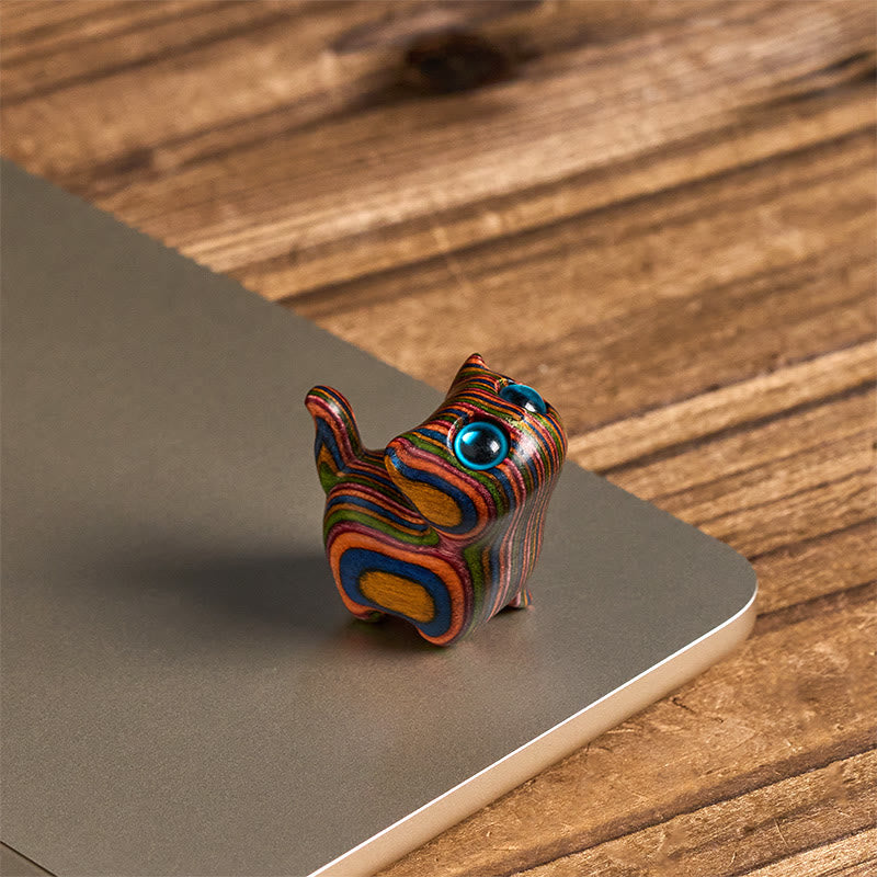 Buddha Stones talladas con un lindo gatito y eucalipto arcoíris para reducir el estrés. - image 2