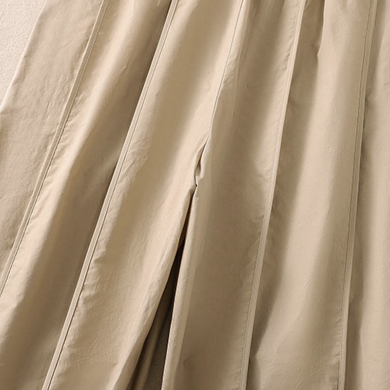 Buddha Stones Pantalones harén plisados de cintura alta para mujer, sencillos, de color puro y de verano, con bolsillos - image 17