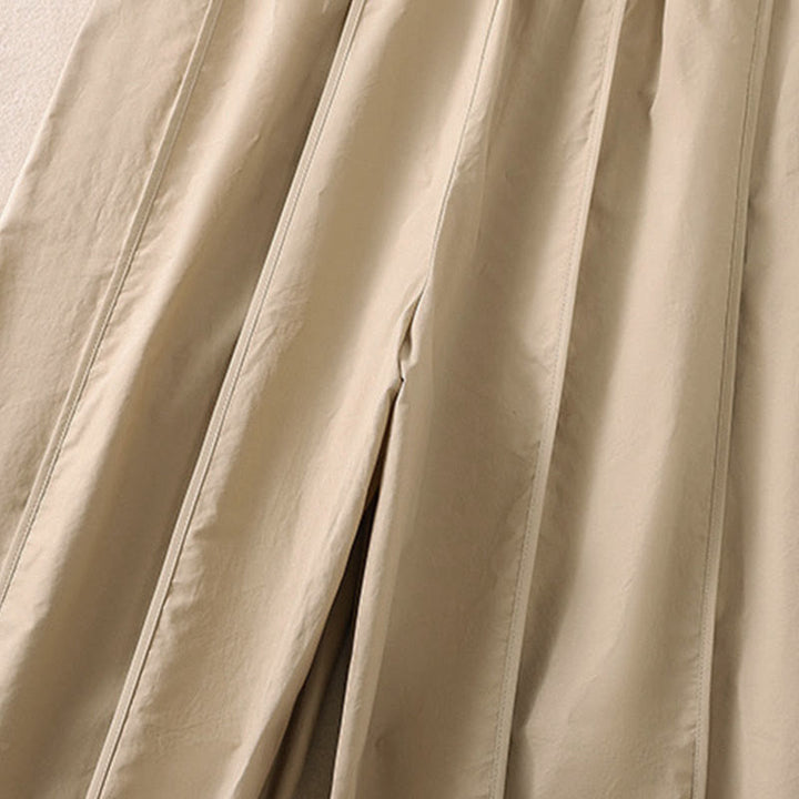 Buddha Stones Pantalones harén plisados de cintura alta para mujer, sencillos, de color puro y de verano, con bolsillos - image 17