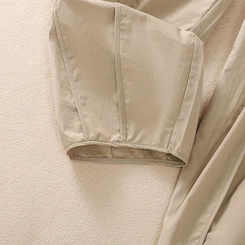 Buddha Stones Pantalones harén plisados de cintura alta para mujer, sencillos, de color puro y de verano, con bolsillos - image 19