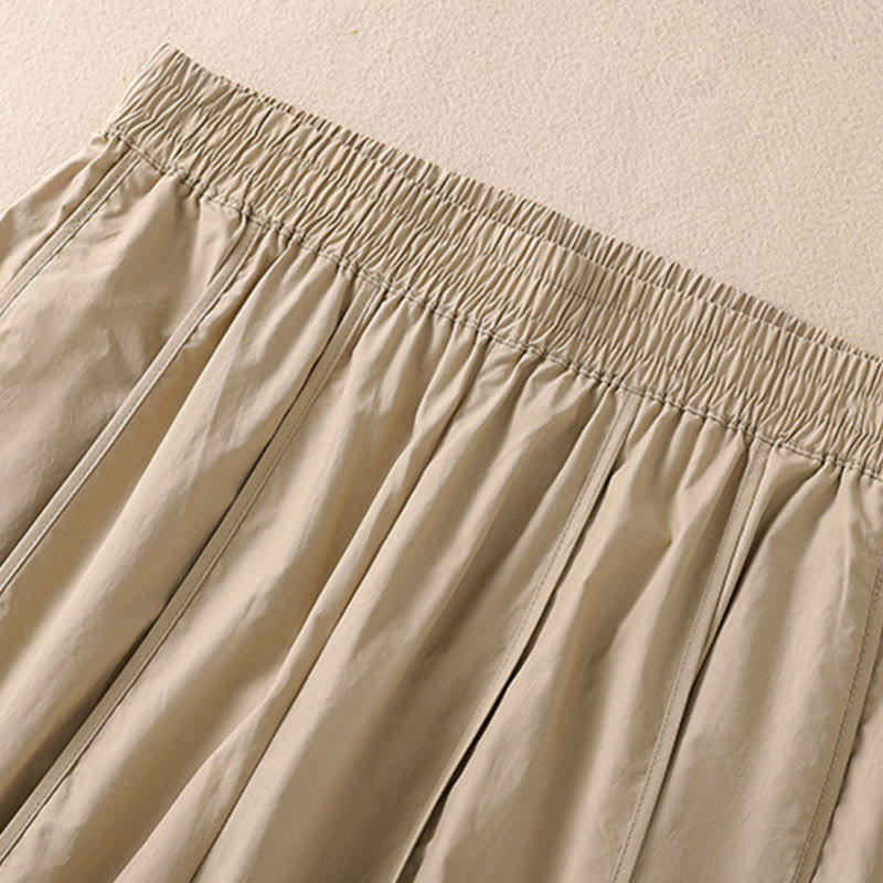 Buddha Stones Pantalones harén plisados de cintura alta para mujer, sencillos, de color puro y de verano, con bolsillos - image 12