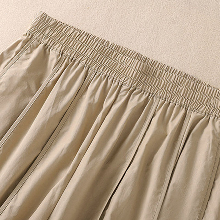 Buddha Stones Pantalones harén plisados de cintura alta para mujer, sencillos, de color puro y de verano, con bolsillos - image 12