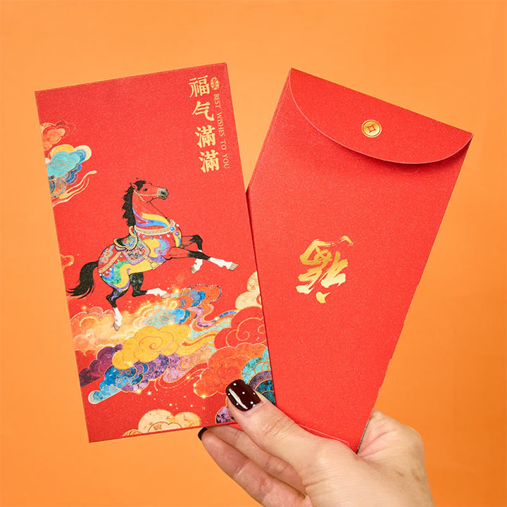 Buddha Stones para el Año del Caballo 2026, bendiciones de Año Nuevo, 6 sobres rojos chinos - image 3
