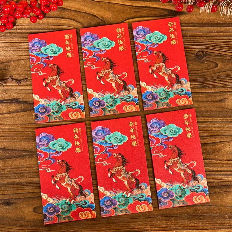 Buddha Stones para el Año del Caballo 2026, bendiciones de Año Nuevo, 6 sobres rojos chinos - Feliz Año Nuevo Sobre Rojo - image 9