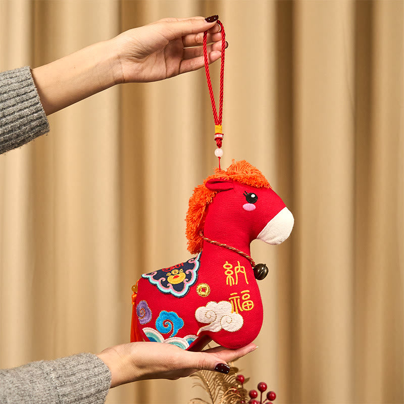 Buddha Stones Año del Caballo Cobre Hilo Rojo Carácter Fu Bordado Prosperidad Decoración del Hogar - image 15