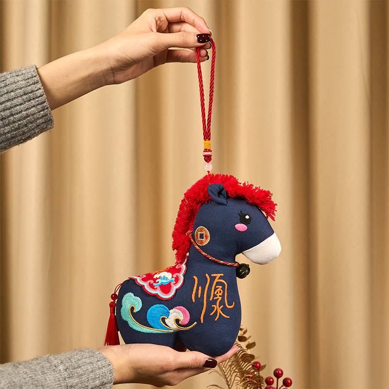 Buddha Stones Año del Caballo Cobre Hilo Rojo Carácter Fu Bordado Prosperidad Decoración del Hogar - image 23