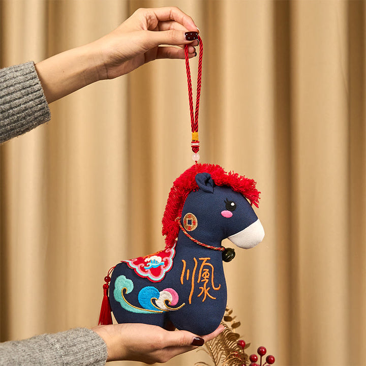 Buddha Stones Año del Caballo Cobre Hilo Rojo Carácter Fu Bordado Prosperidad Decoración del Hogar - image 23