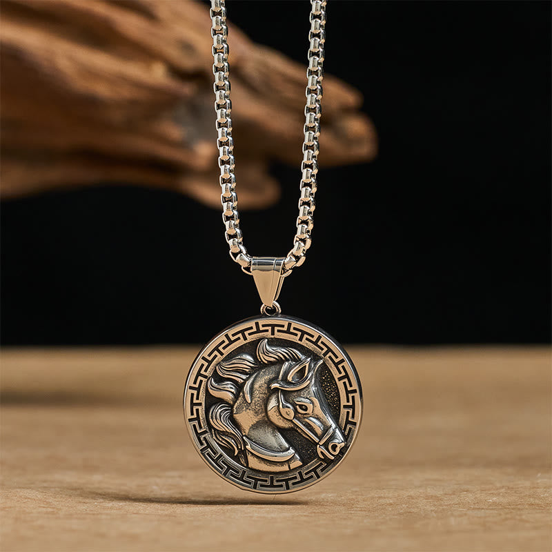 Colgante de equilibrio de acero y titanio con Buddha Stones del Año del Caballo - image 1