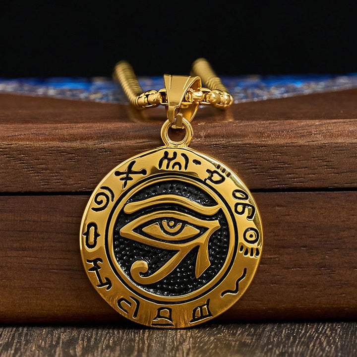 Collar con colgante de equilibrio de ojo malvado de acero de titanio y Buddha Stones - image 10