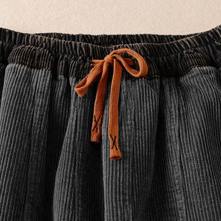 Pantalones Buddha Stones de pana de algodón con contraste de colores y forro polar térmico para mujer con bolsillos - image 25