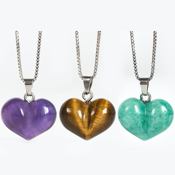 Colgante de equilibrio con Buddha Stones, diseño de corazón, amatista, topacio, cristal rosa, ópalo, ojo de tigre, cristal blanco, jaspe rojo, amazonita, aventurina verde, obsidiana negra, citrino. - image 0