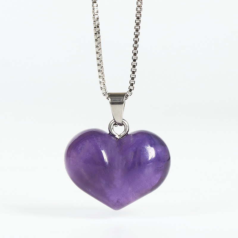 Colgante de equilibrio con Buddha Stones, diseño de corazón, amatista, topacio, cristal rosa, ópalo, ojo de tigre, cristal blanco, jaspe rojo, amazonita, aventurina verde, obsidiana negra, citrino. - Amatista - image 1
