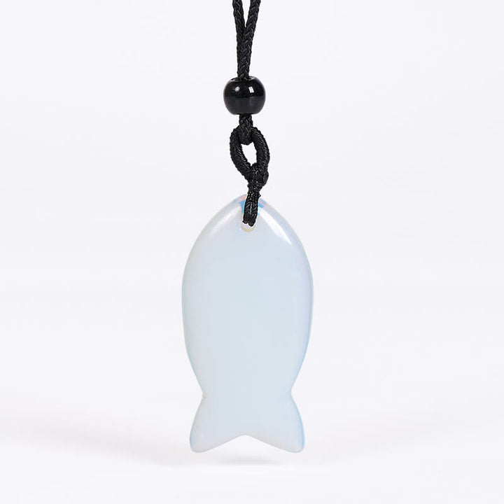 Colgante de collar con Buddha Stones , pez koi, cristal rosa, ágata india, amatista, topacio, jaspe rojo y calidez. - Ópalo - image 55