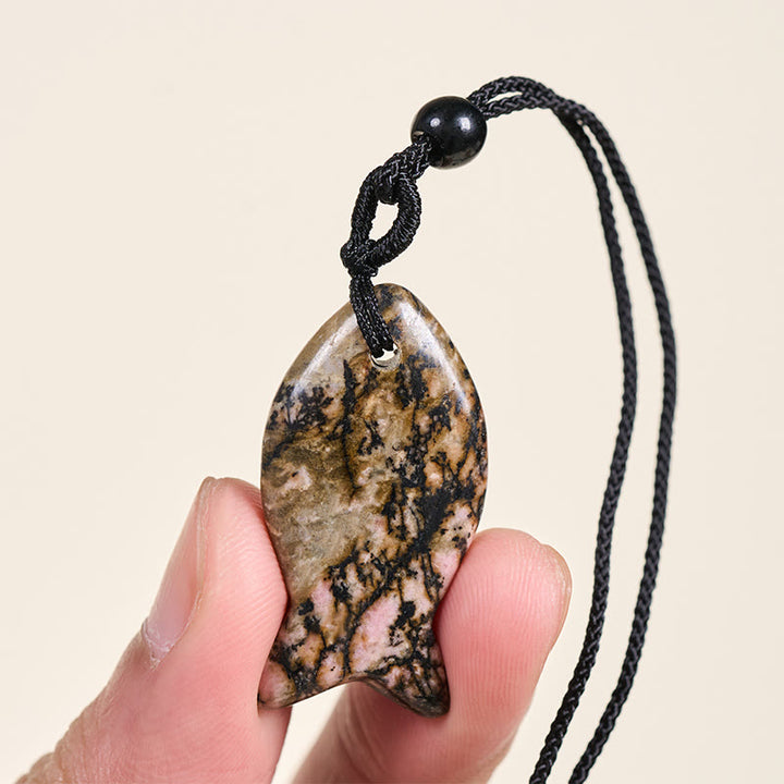 Colgante de collar con Buddha Stones , pez koi, cristal rosa, ágata india, amatista, topacio, jaspe rojo y calidez. - image 27