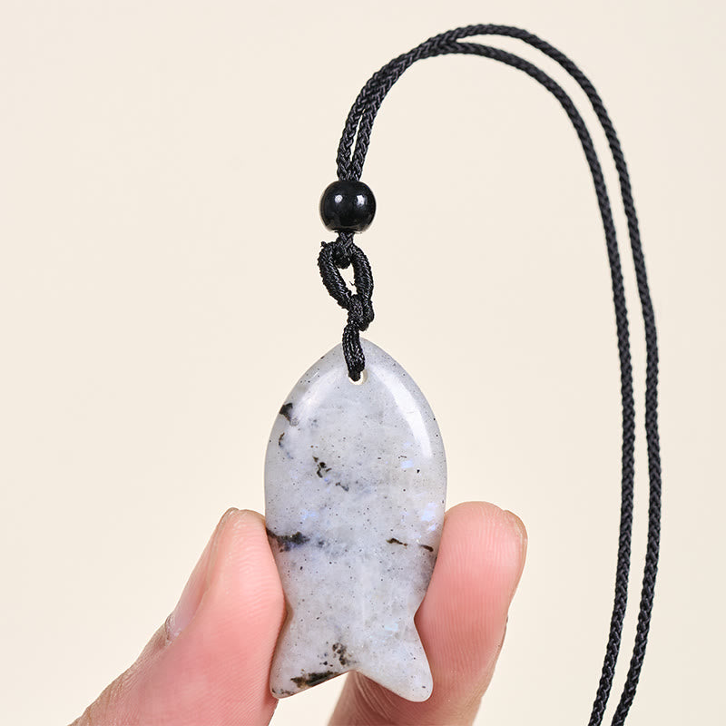 Colgante de collar con Buddha Stones , pez koi, cristal rosa, ágata india, amatista, topacio, jaspe rojo y calidez. - image 23