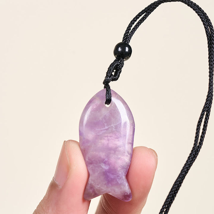 Colgante de collar con Buddha Stones , pez koi, cristal rosa, ágata india, amatista, topacio, jaspe rojo y calidez. - image 52