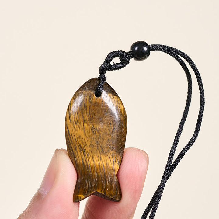 Colgante de collar con Buddha Stones , pez koi, cristal rosa, ágata india, amatista, topacio, jaspe rojo y calidez. - image 31