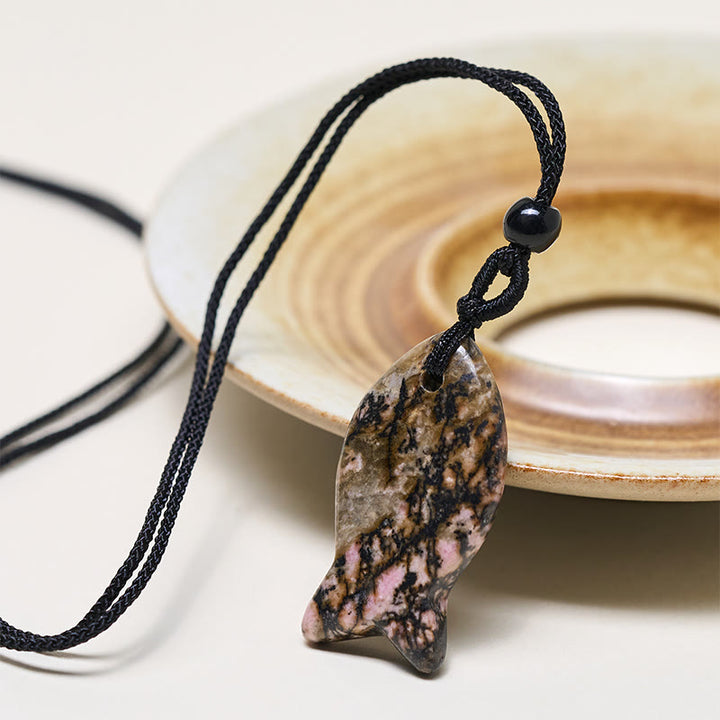 Colgante de collar con Buddha Stones , pez koi, cristal rosa, ágata india, amatista, topacio, jaspe rojo y calidez. - image 28