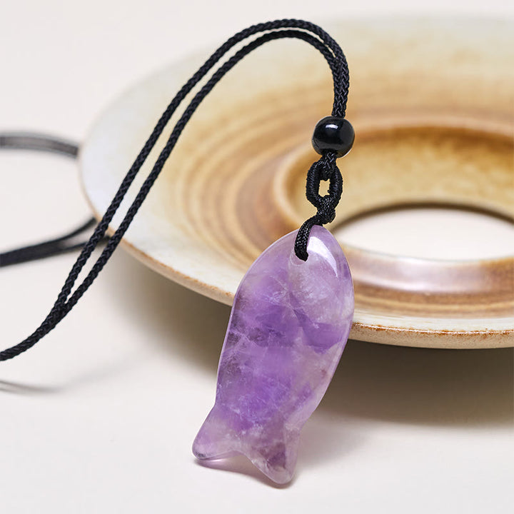 Colgante de collar con Buddha Stones , pez koi, cristal rosa, ágata india, amatista, topacio, jaspe rojo y calidez. - image 53