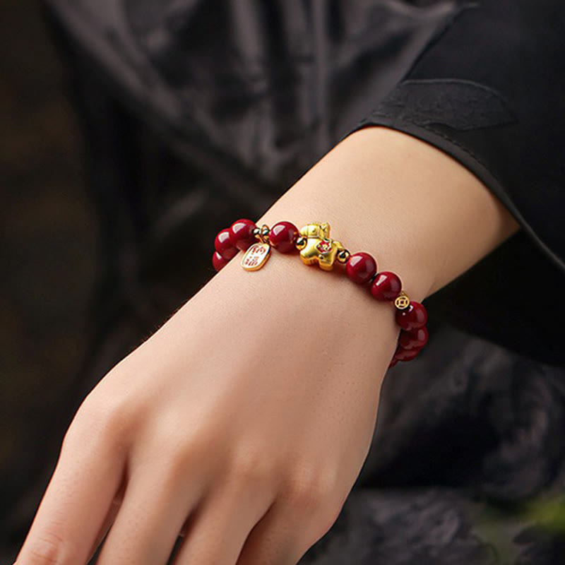 Buddha Stones Pulsera de bendición de cinabrio del Año del Caballo - image 8
