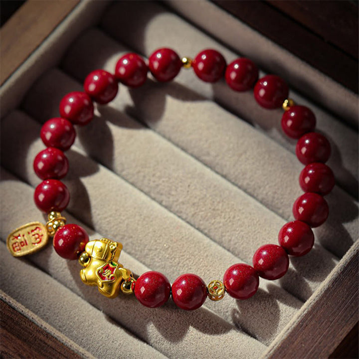 Buddha Stones Pulsera de bendición de cinabrio del Año del Caballo - image 7